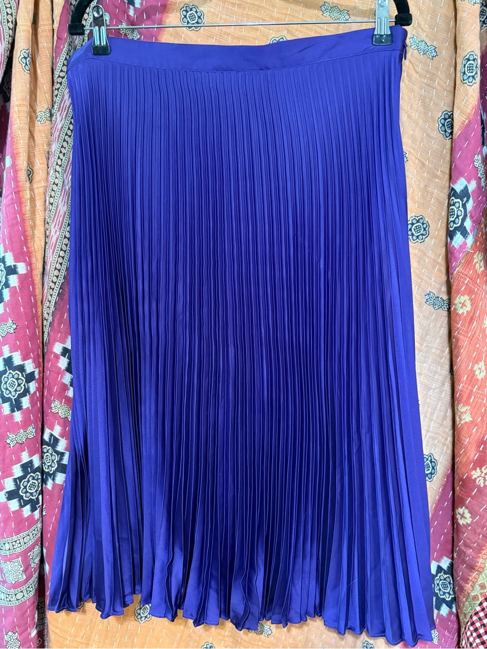 Talbots Petite Pleated Midi Skirt in Deep Purple